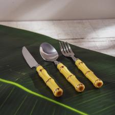 Jogo de facas sobremesa em inox e plstico Lyor Bambu 20cm 6 peas