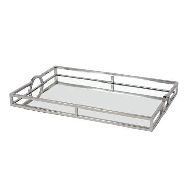 Bandeja retangular em ao inox espelhada Fracalanza 56x36x6cm