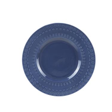 Prato sobremesa em porcelana Wolff Grace 22cm azul