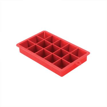 Forma para gelo 15 cubos silicone Uny Gift 18cm vermelha