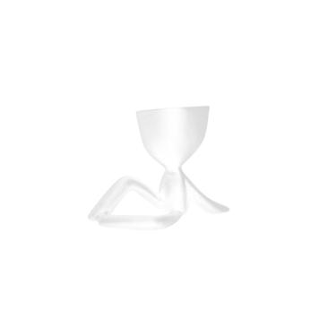 Boneco sentado em cermica Monte Real  9x12x6,5cm branco