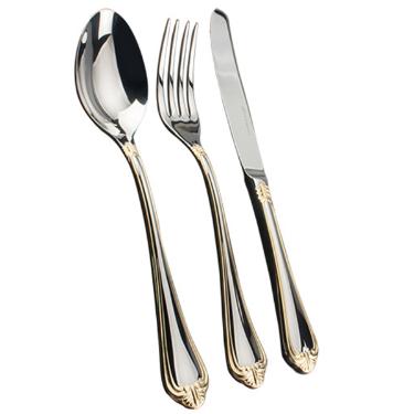 Faqueiro com friso banhado a ouro Fracalanza Victorian 130 peas