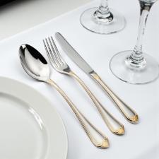 Faqueiro de Luxo Fracalanza Victorian 130 Peas: Ao Inox com Detalhe em Ouro