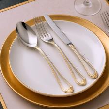 Faqueiro de Luxo Fracalanza Victorian 130 Peas: Ao Inox com Detalhe em Ouro