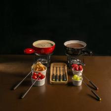 Jogo fondue para queijo em ferro Lyor 8 peas vermelho