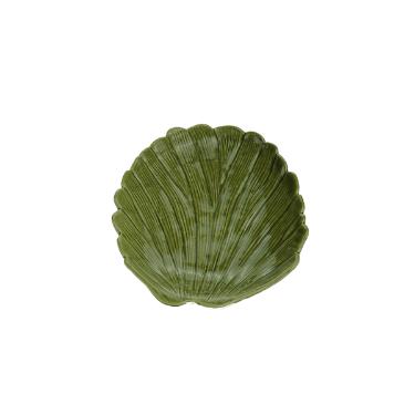 Prato decorativo em cermica Lyor Banana Leaf 23x20x4cm verde