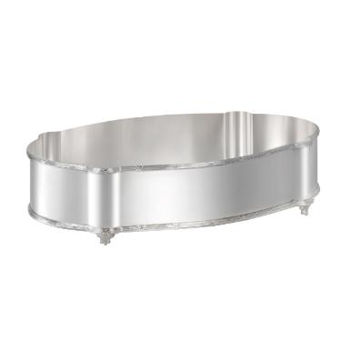 Centro de mesa oval em prata Silverlux Croise 57x37,5x15cm
