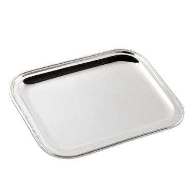 Bandeja em prata Silverlux Prola 26,5x21cm