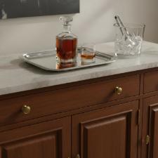 Bandeja Retangular Silverlux Prola 26,5x21cm, Banho de Prata, Luxo Para Caf, Ch ou Decorao