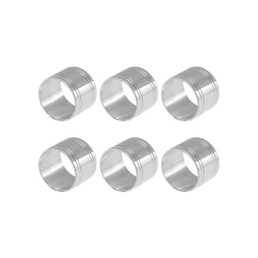 Jogo de argolas para guardanapos em prata Silverlux 6 peas