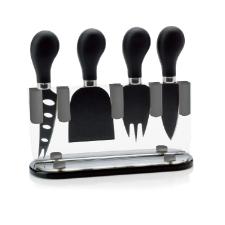 Jogo facas para queijo inox Kenya 5 peas preto