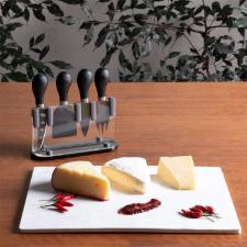 Jogo facas para queijo inox Kenya 5 peas preto