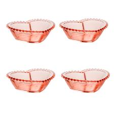 Jogo bowls em cristal Wolff Pearl Corao 4 peas rosa