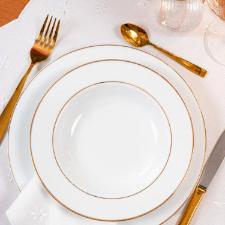 Jogo de jantar em porcelana L'hermitage Majesty Gold 42 peas para 6 pessoas