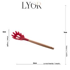 Pegador de massa silicone e bambu Lyor Charmy 31cm vermelho