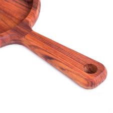 Tbua de corte de madeira com prato Woodart Teca 28x17x3cm