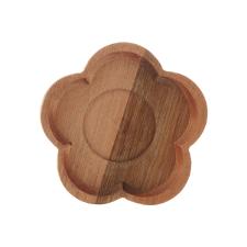 Jogo canecas com pires de madeira Woodart 4 peas azul