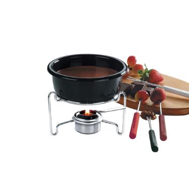 Jogo para fondue em inox Brinox 400ml 7 peas chocolate
