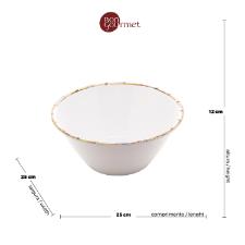 Saladeira em melamina Bon Gourmet Pssaros 25x12cm branco