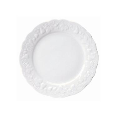 Prato de sobremesa em porcelana Limoges Califrnia 21cm branco