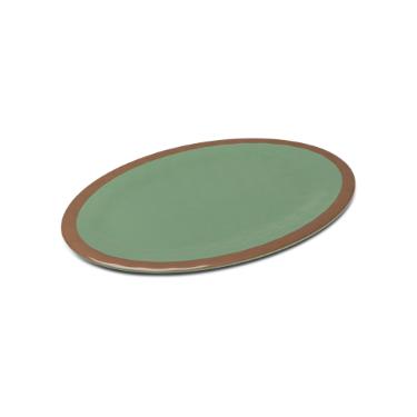 Prato oval em melamina Haus Pampelonne 40,5cm verde