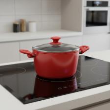 Caarola Brinox Optima 24cm 4,6L revestimento cermico vermelha, alumnio 4,5mm e Induo, PFOA Free