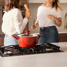 Caarola Brinox Optima 24cm 4,6L revestimento cermico vermelha, alumnio 4,5mm e Induo, PFOA Free