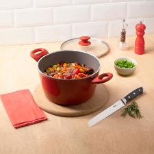 Caarola Brinox Optima 20cm 2,1L revestimento cermico vermelha, alumnio 4,5mm e Induo, PFOA Free