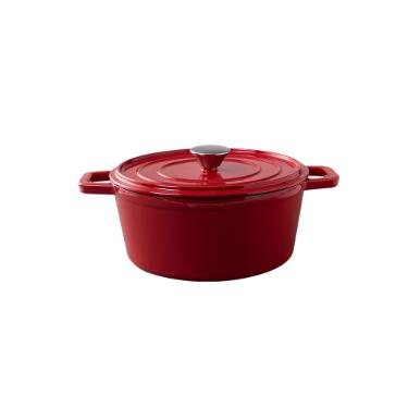 Mini Caarola em ferro com tampa Haus Saut 10x4,5cm vermelha (57503/159)