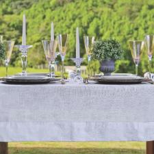 Toalha de mesa retangular em algodo Copa&Cia Coloratta 6 lugares 1,60m x 2,20m branco