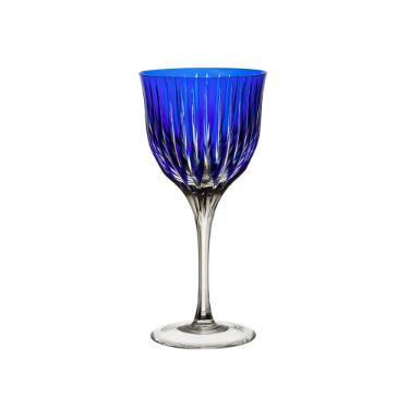 Taa para vinho tinto em cristal Strauss Overlay 225.102.150 370ml azul escuro