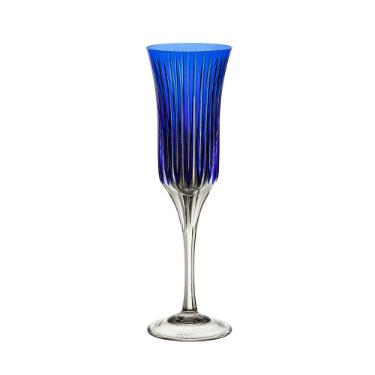 Taa de champagne em cristal Strauss Overlay 225.107.150 190ml azul escuro