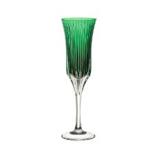 Taa de champagne em cristal Strauss Overlay 225.107.150 190ml verde escuro