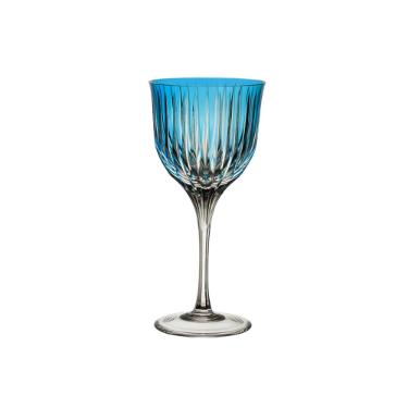 Taa para vinho branco em cristal Strauss Overlay 225.103.150 330ml azul claro