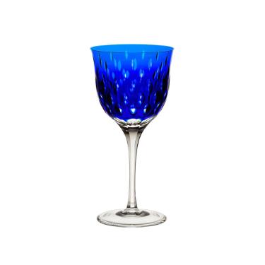 Taa para vinho tinto em cristal Strauss Overlay 225.102.152 370ml azul escuro