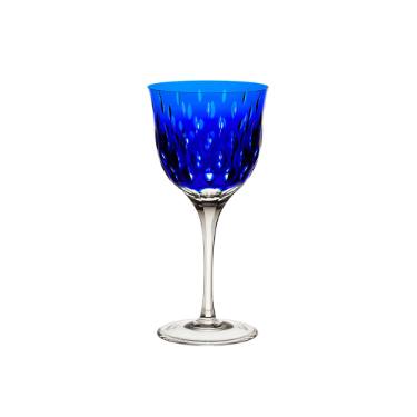 Taa para vinho branco em cristal Strauss Overlay 225.103.152 330ml azul escuro