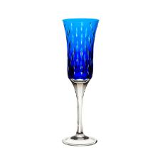 Taa de champagne em cristal Strauss Overlay 225.107.152 190ml azul escuro