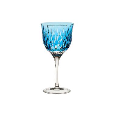 Taa para vinho branco em cristal Strauss Overlay 225.103.152 330ml azul claro
