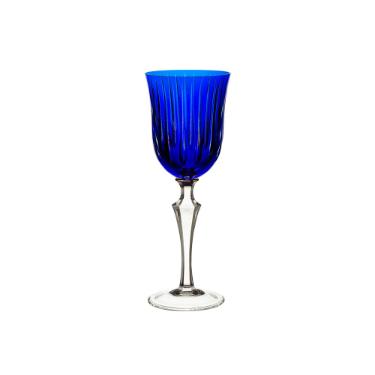 Taa para vinho branco em cristal Strauss Overlay 237.103.150 310ml azul escuro