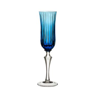 Taa de champagne em cristal Strauss Overlay 237.107.150 240ml azul claro