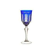 Taa para vinho branco em cristal Strauss Overlay 237.103.151 310ml azul escuro