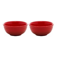 Jogo de bowls em cermica Wolff Retr 10x4,5 2 peas vermelho