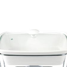 Rechaud retangular em porcelana com queimador Dynasty 2,2 litros branco
