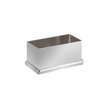 Porta-adoante retangular em prata Silverlux Prola 8,5x4cm