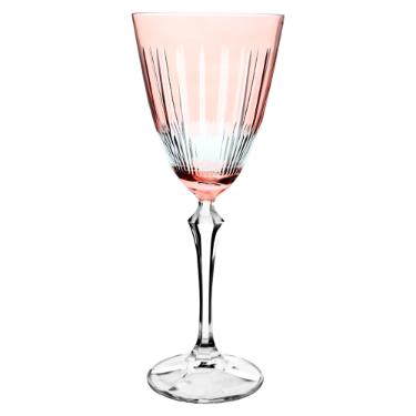 Taa lapidada em cristal para gua Bohemia Elizabeth 350ml rosa