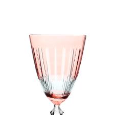 Taa lapidada em cristal para gua Bohemia Elizabeth 350ml rosa