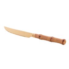 Jogo de facas para churrasco em inox com cabo plstico Lyor Bambu 22cm dourado 6 peas