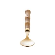 Jogo de colheres para ch em inox com cabo pltico Lyor Bambu 17cm dourado 6 peas