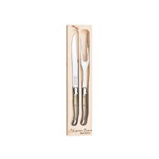 Jogo de garfo e faca para churrasco em inox Laguiole 2 peas champagne