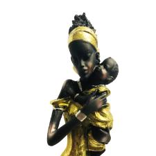 Estatueta de resina Elby Mulher africana e filhos 28cm